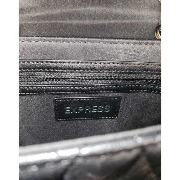 Express Quilted Flap Over Crossbody Bag Evening Purse with Chain Strap - Picture 9 of 10